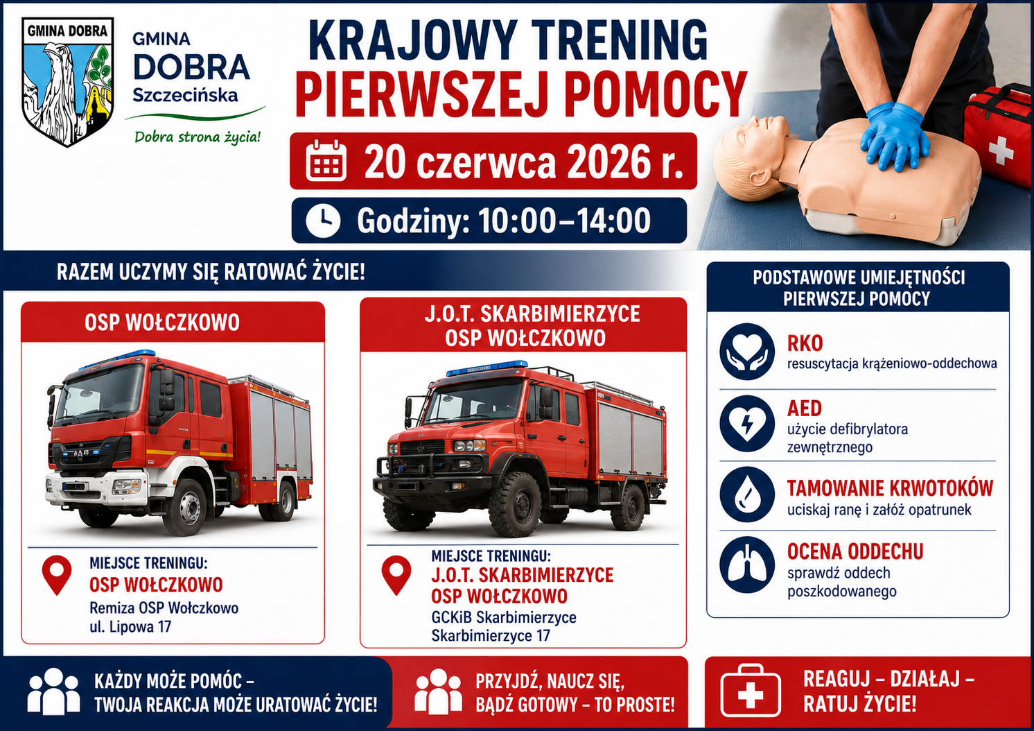 KRAJOWY TRENING PIERWSZEJ POMOCY W GMINIE DOBRA