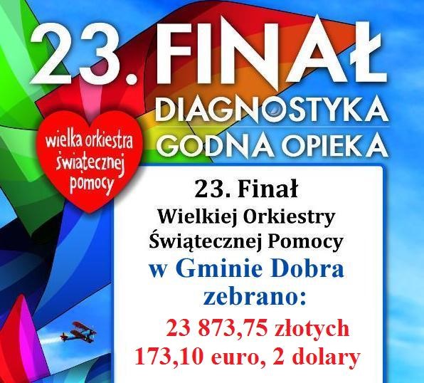 Podsumowanie akcji WOŚP w Gminie Dobra