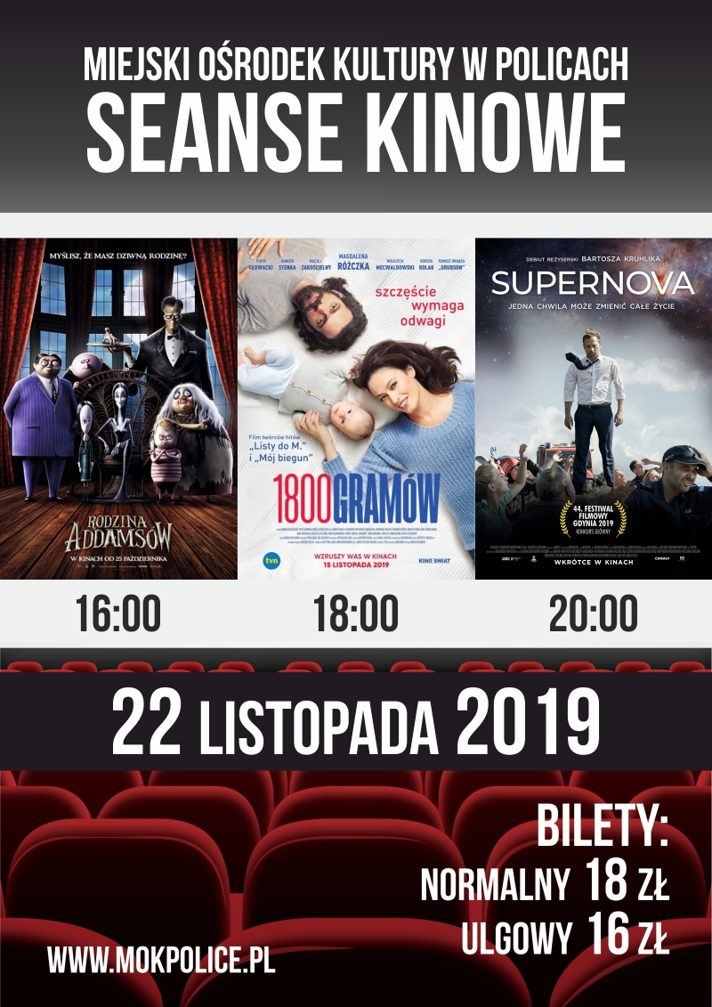 Seanse kinowe w Miejskim Ośrodku Kultury w Policach