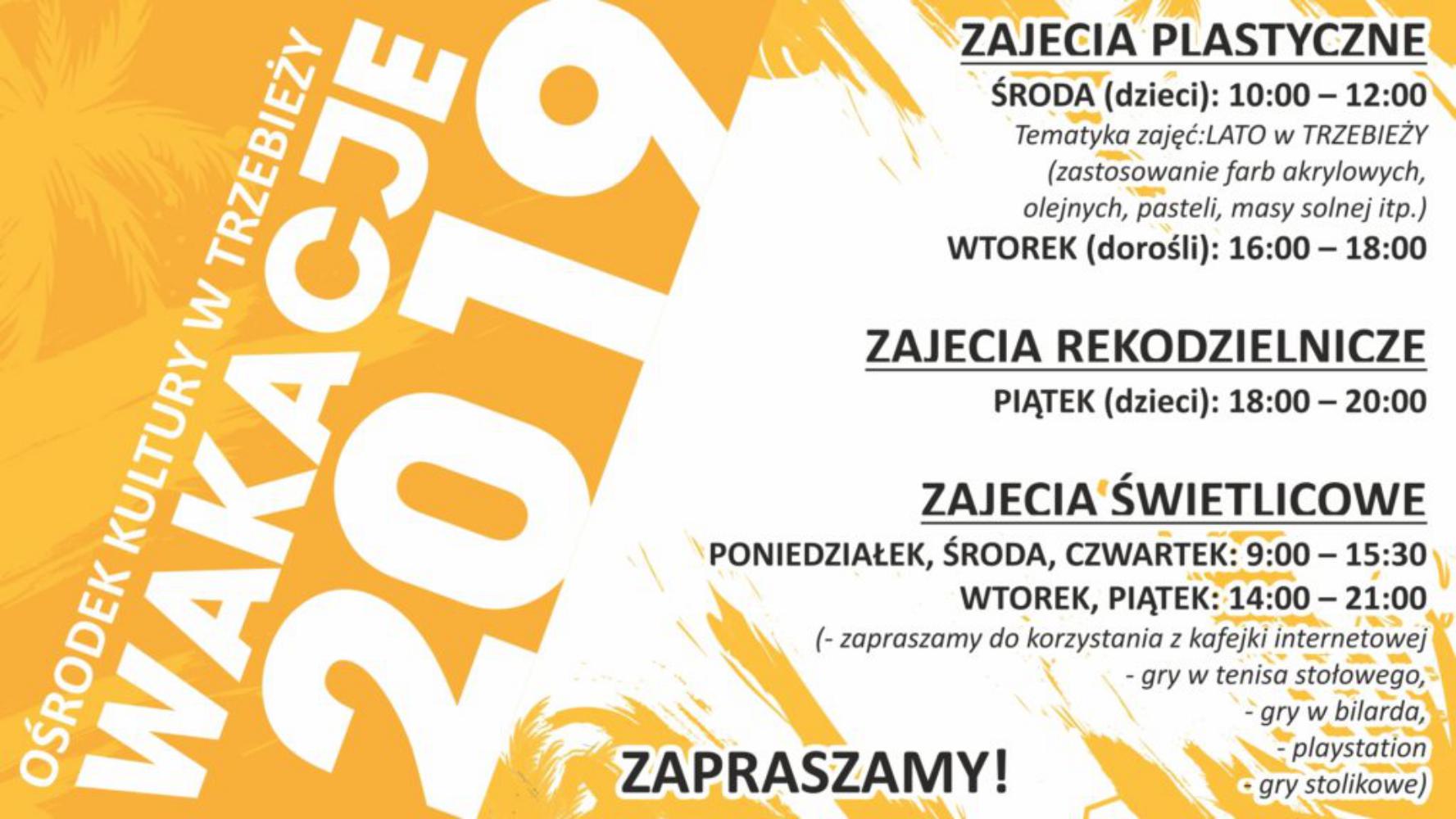 Wakacje z Ośrodkiem Kultury w Trzebieży