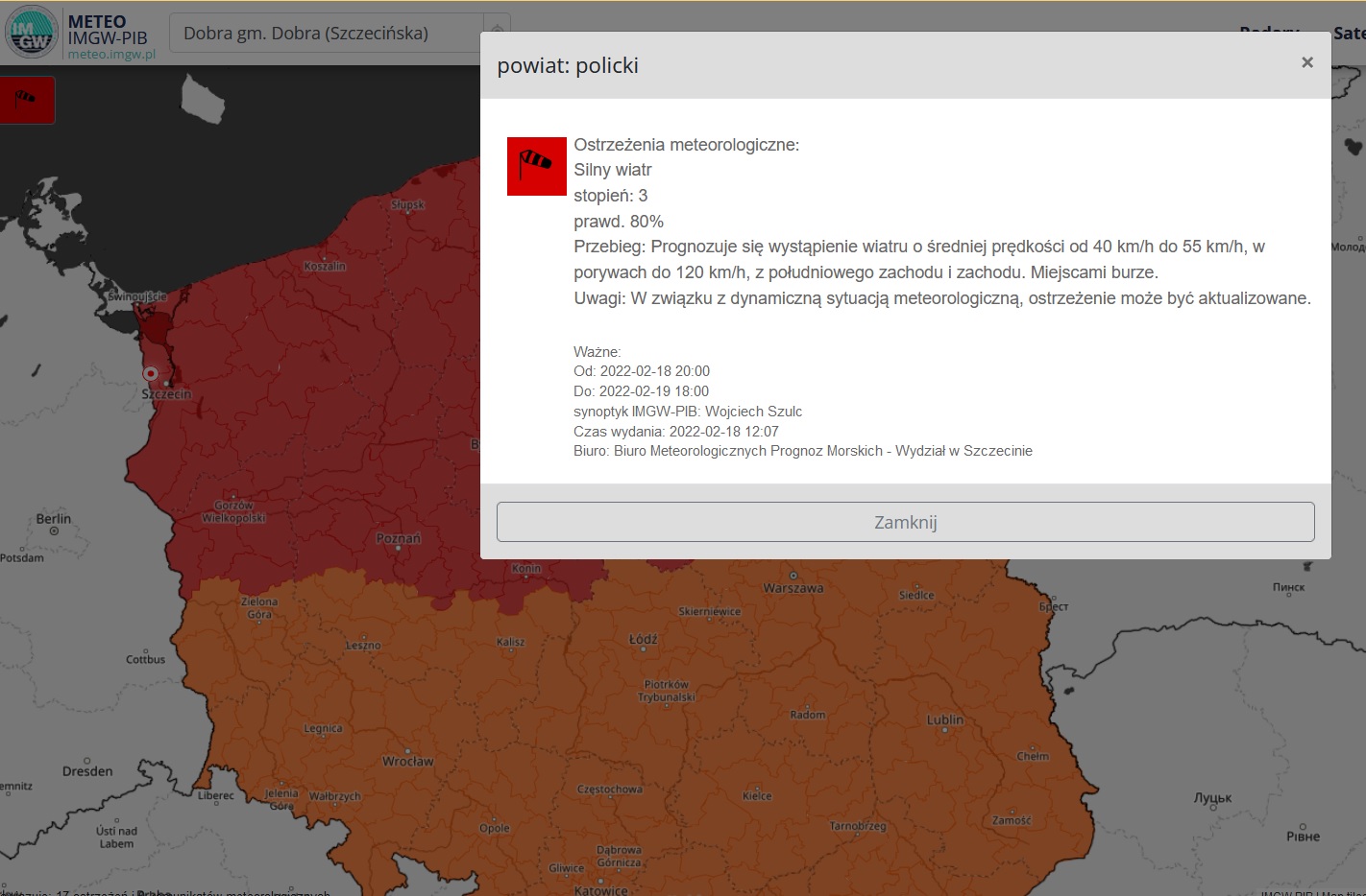 Ostrzeżenia  meteorologiczne 