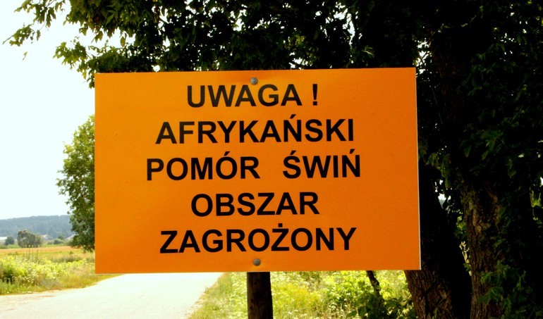 Obszar objęty ograniczeniami wynikającymi z wystąpienia afrykańskiego pomoru świń (ASF) w części gminy Dobra