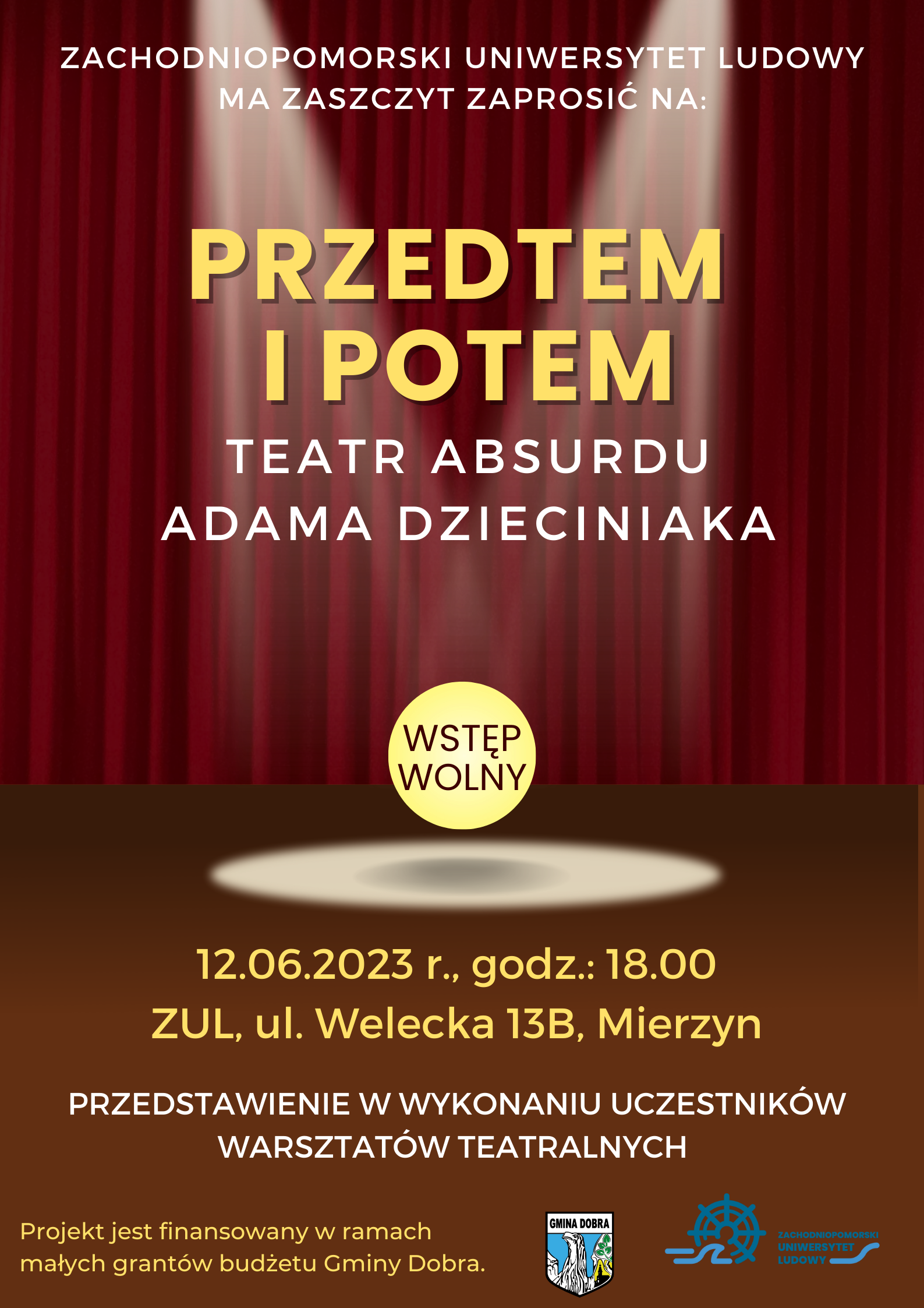 Zaproszenie na finał warsztatów teatralnych 